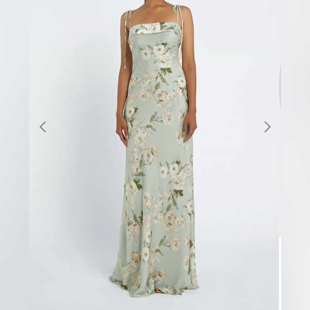 Floral Bridesmaids/Maxi Dress in Green Landry Print